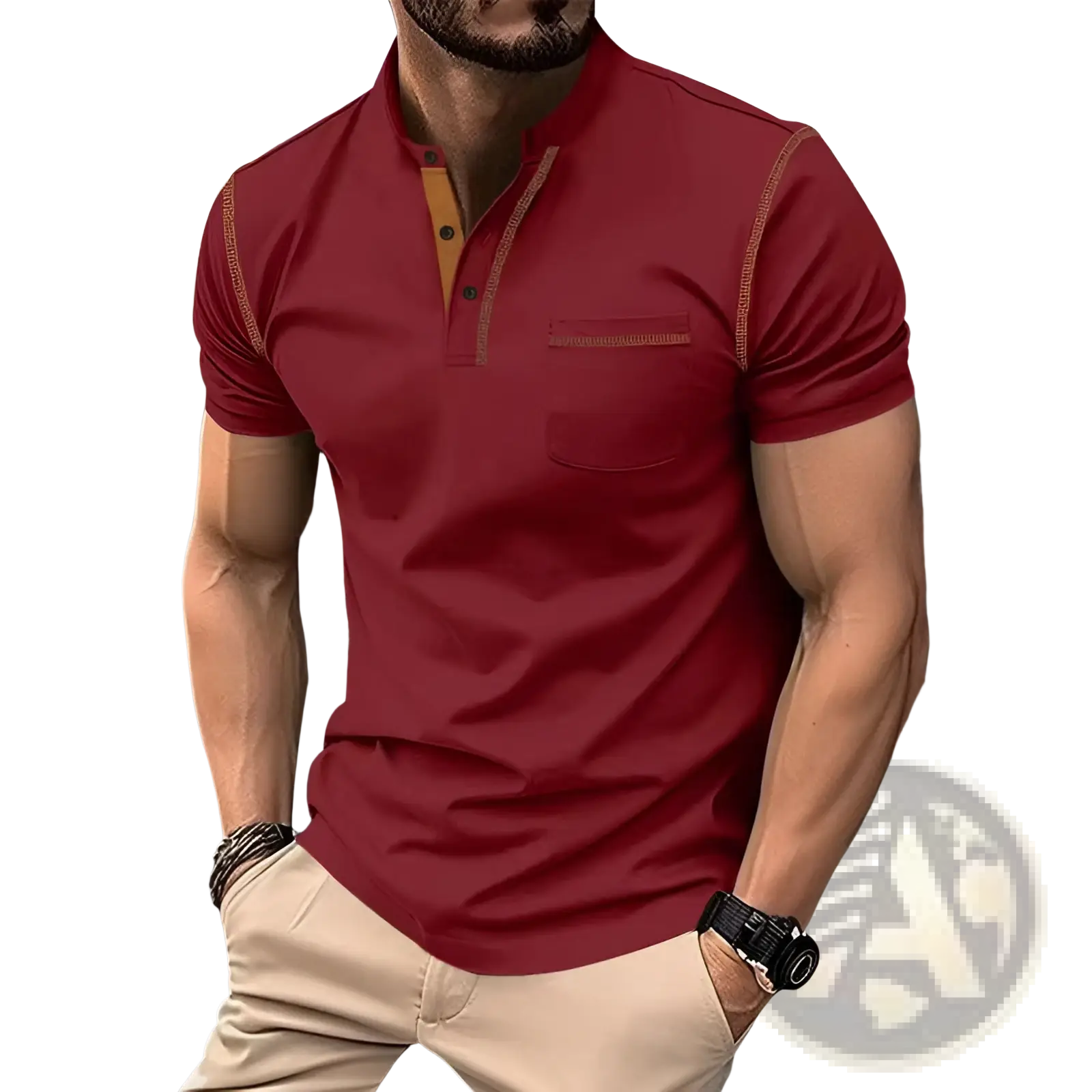 Men's Slim Fit Short Sleeve Henley and Polo Shirts