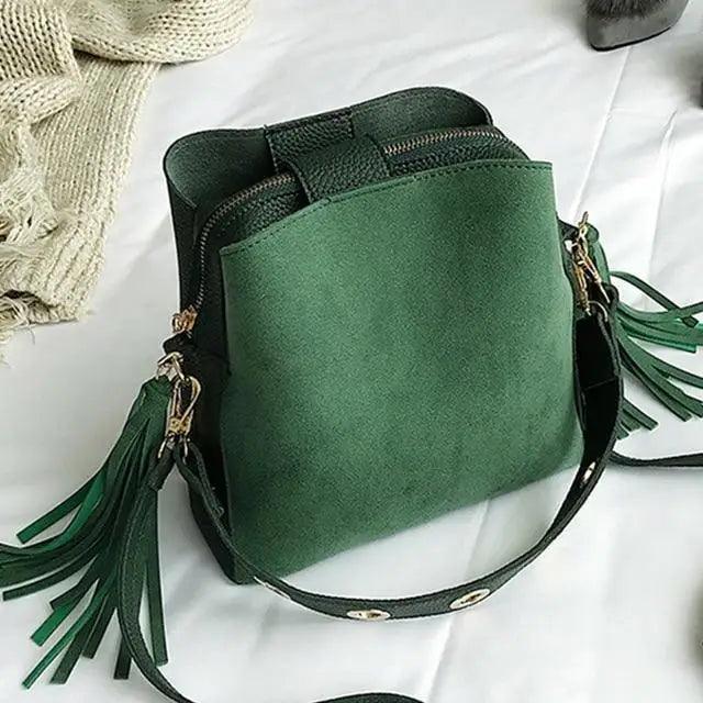 Rebel Soul Tassel Bucket Crossbody Bag - Fierce and Chic