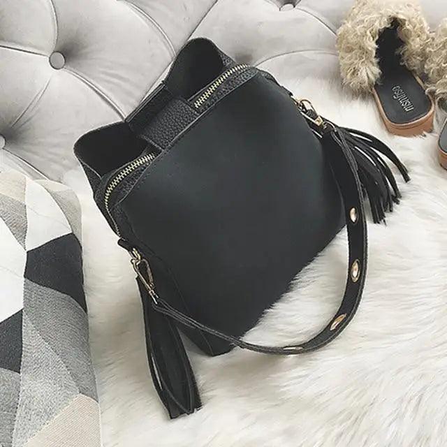 Rebel Soul Tassel Bucket Crossbody Bag - Fierce and Chic