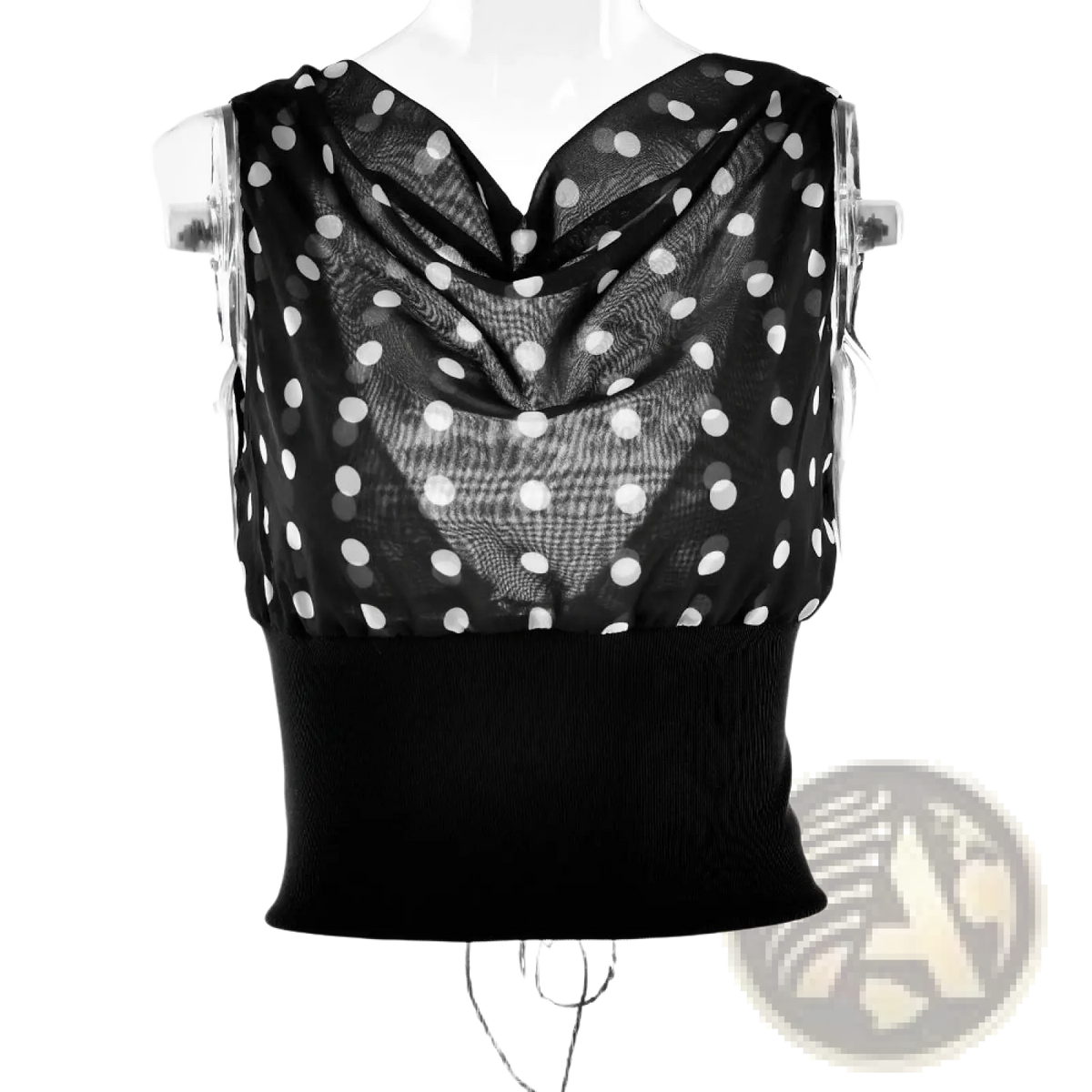 Polka Dot one Shoulder Chiffon Crop Top - Fierce and Chic