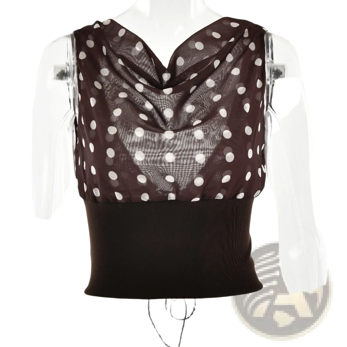 Polka Dot one Shoulder Chiffon Crop Top - Fierce and Chic
