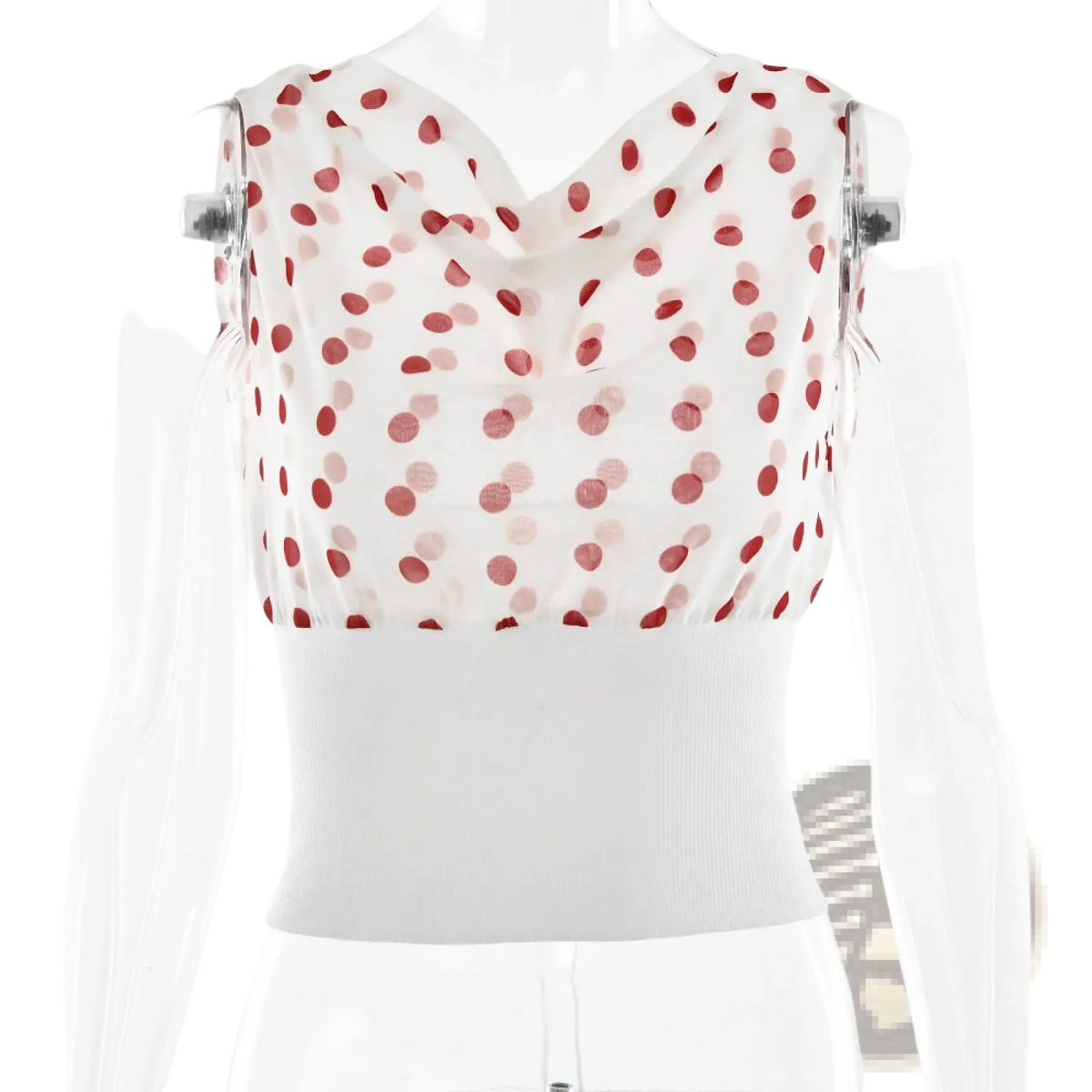 Polka Dot one Shoulder Chiffon Crop Top - Fierce and Chic