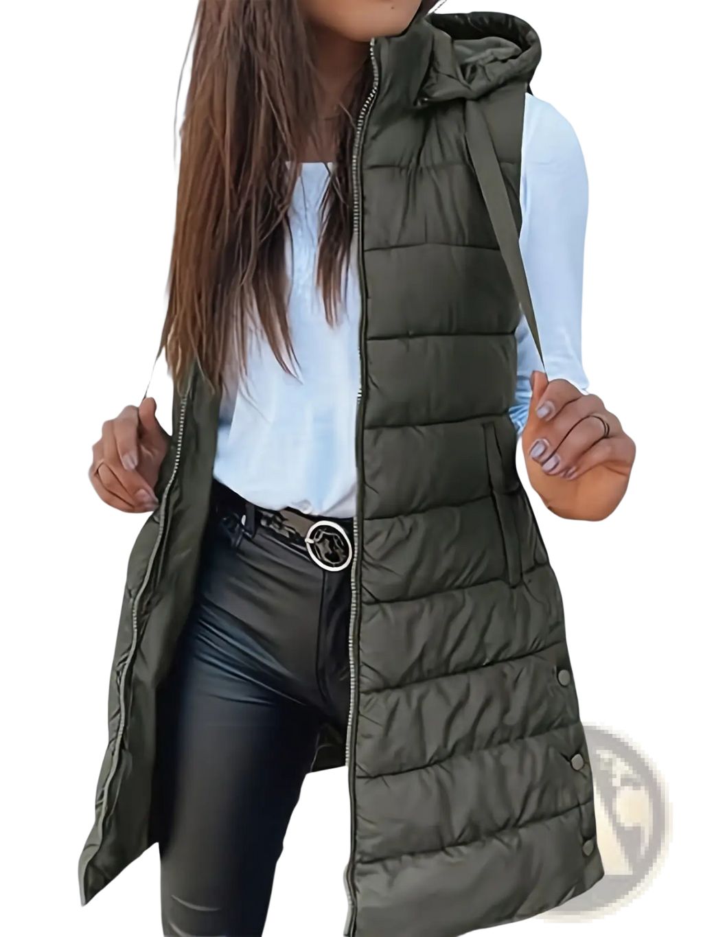 Quilted Hooded Puffer Vest Solid Cotton Outerwear - Fierce and Chic