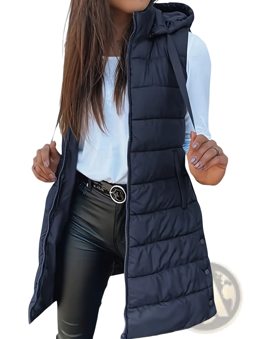 Quilted Hooded Puffer Vest Solid Cotton Outerwear - Fierce and Chic