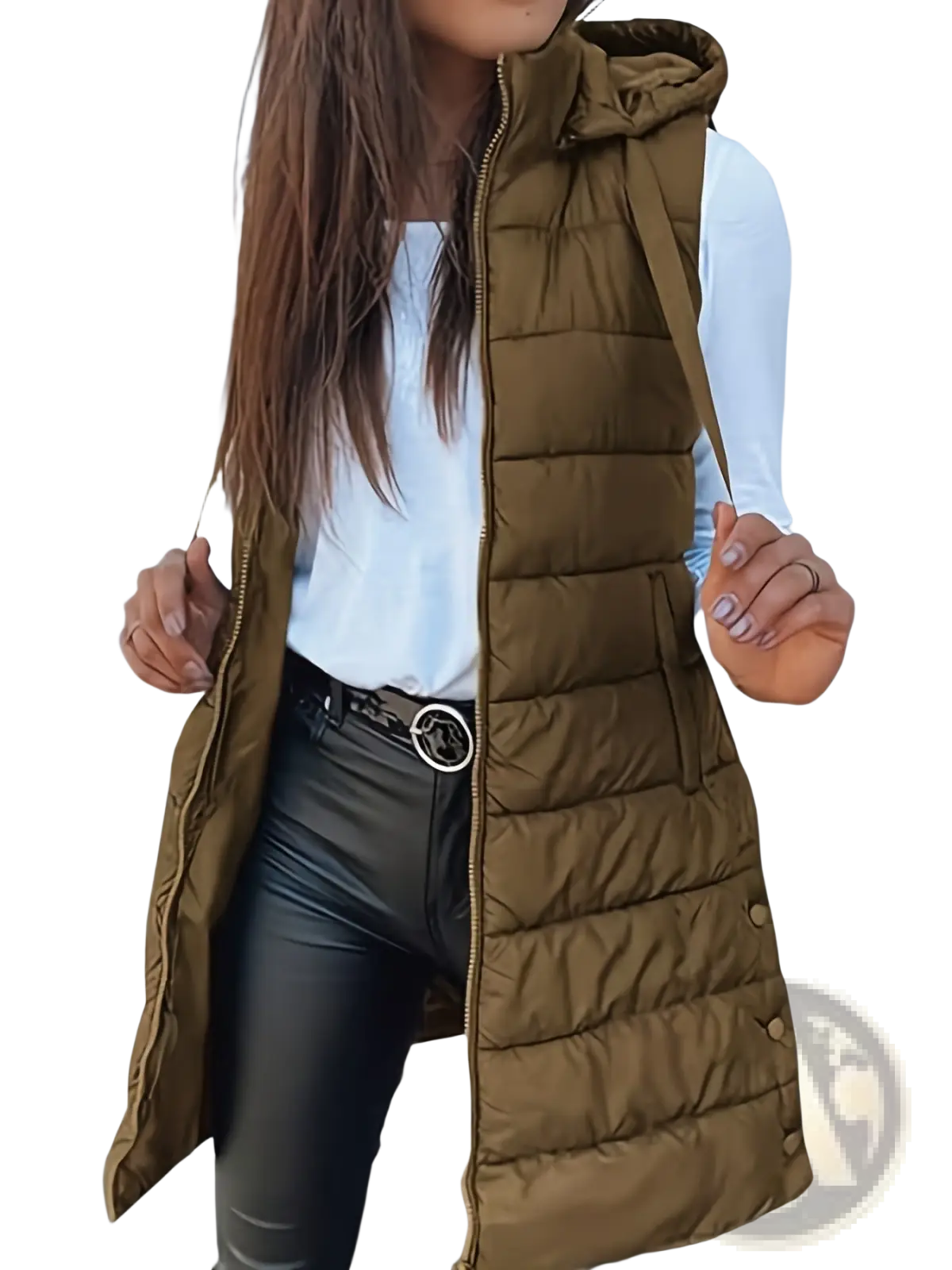 Quilted Hooded Puffer Vest Solid Cotton Outerwear - Fierce and Chic