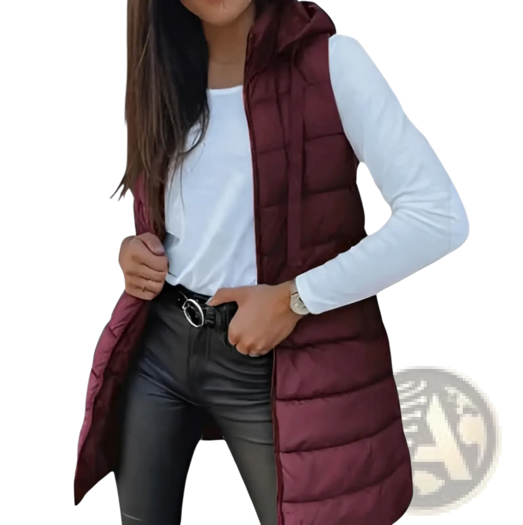Quilted Hooded Puffer Vest Solid Cotton Outerwear - Fierce and Chic