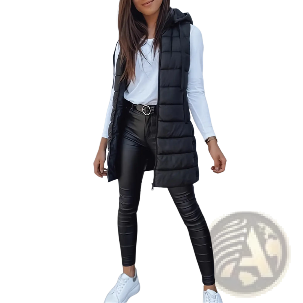 Quilted Hooded Puffer Vest Solid Cotton Outerwear - Fierce and Chic