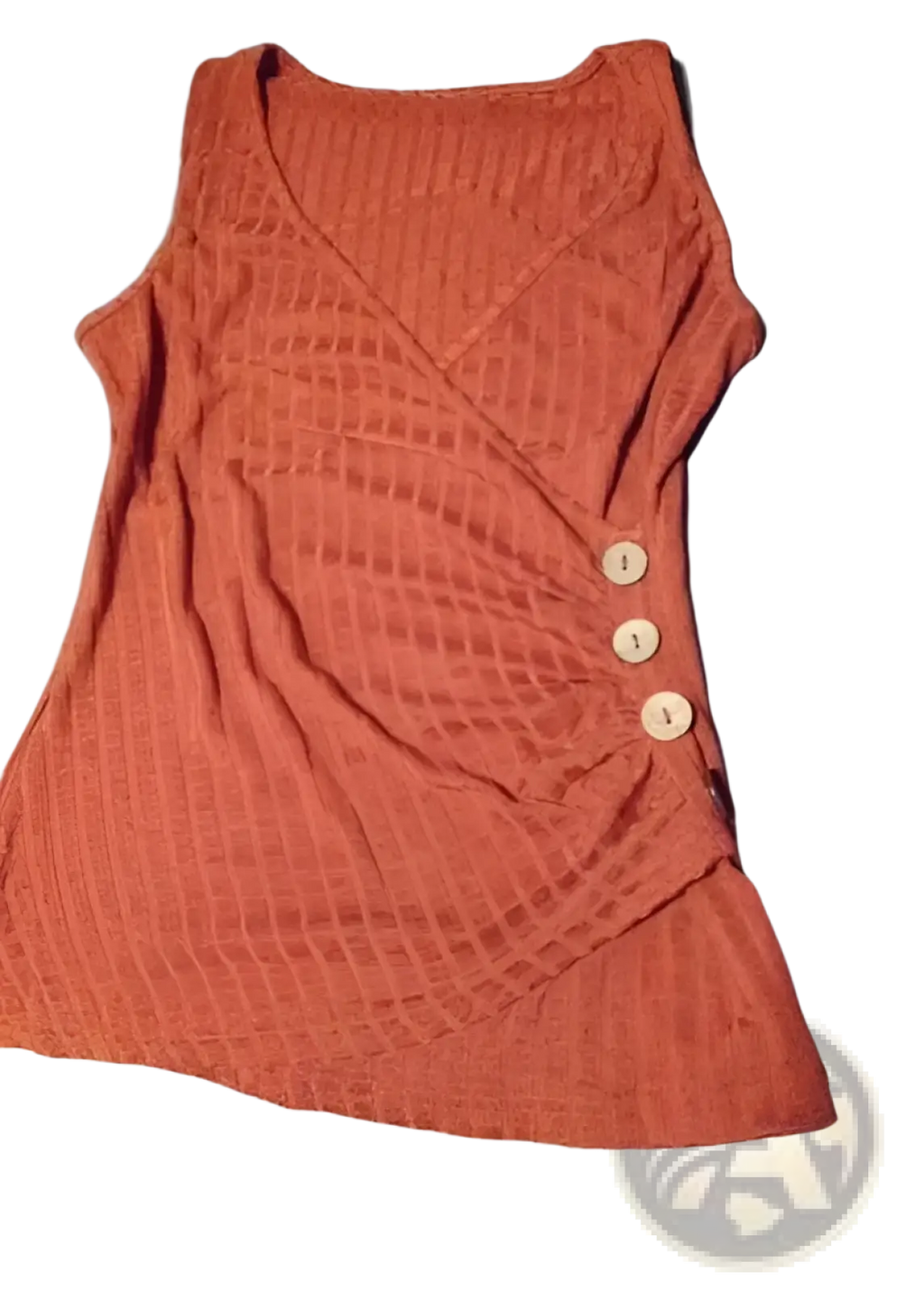 Ribbed Button V-neck Tank Top - Fierce and Chic