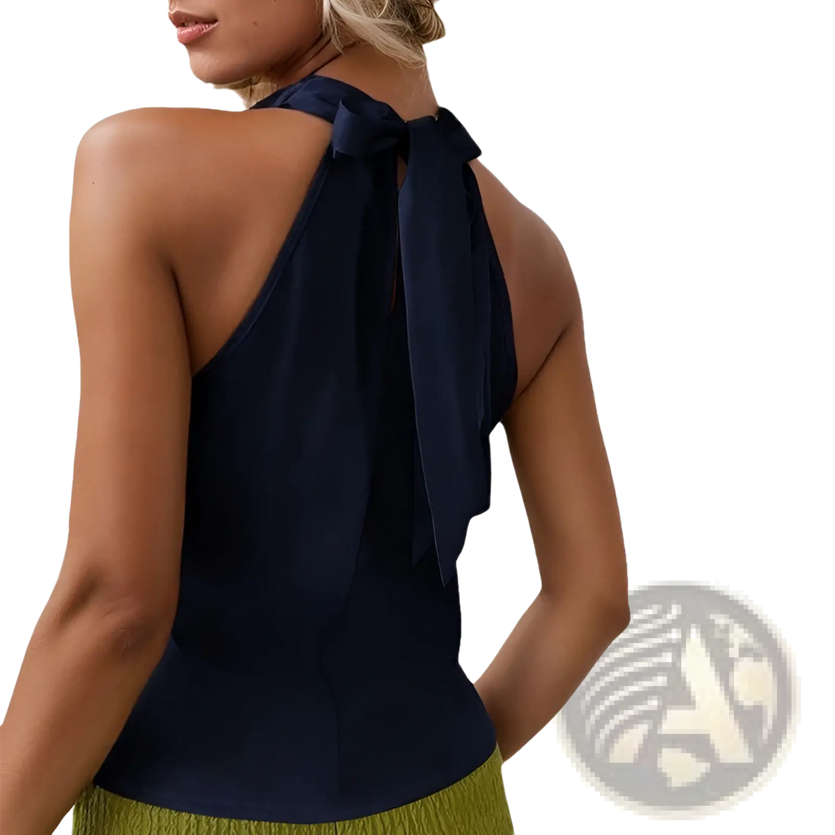 Satin Cowl Neck Halter Top - Fierce and Chic