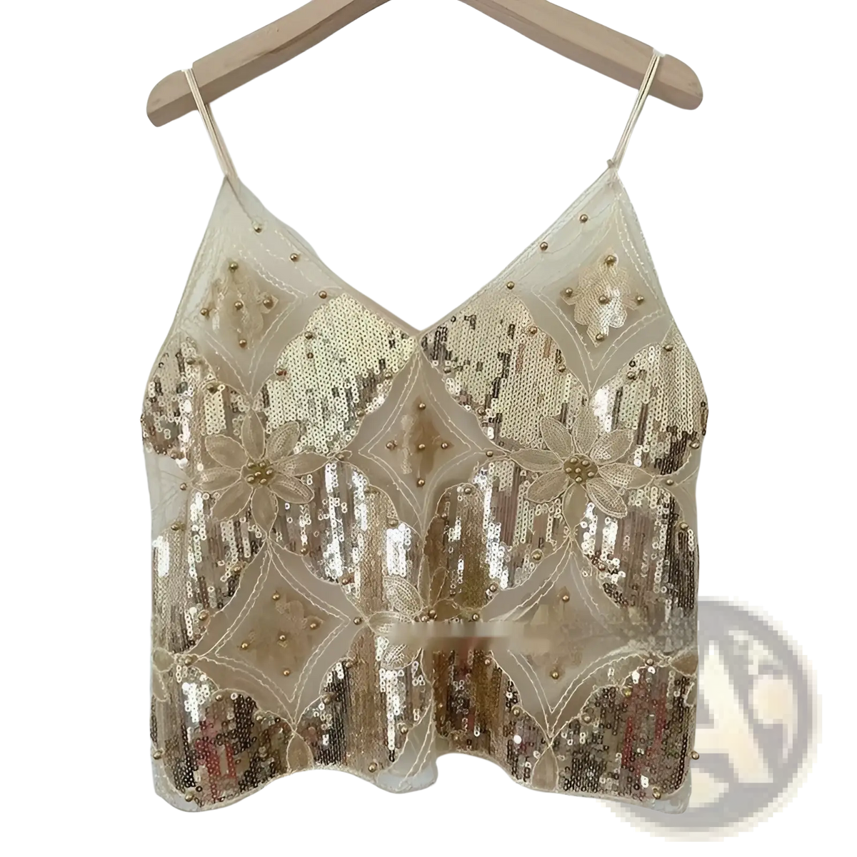 Sequin Embroidered Mesh Camisole Top - Fierce and Chic
