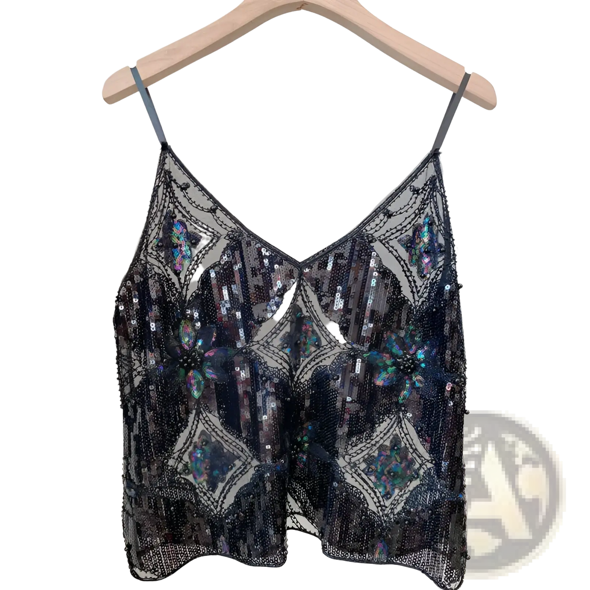Sequin Embroidered Mesh Camisole Top - Fierce and Chic