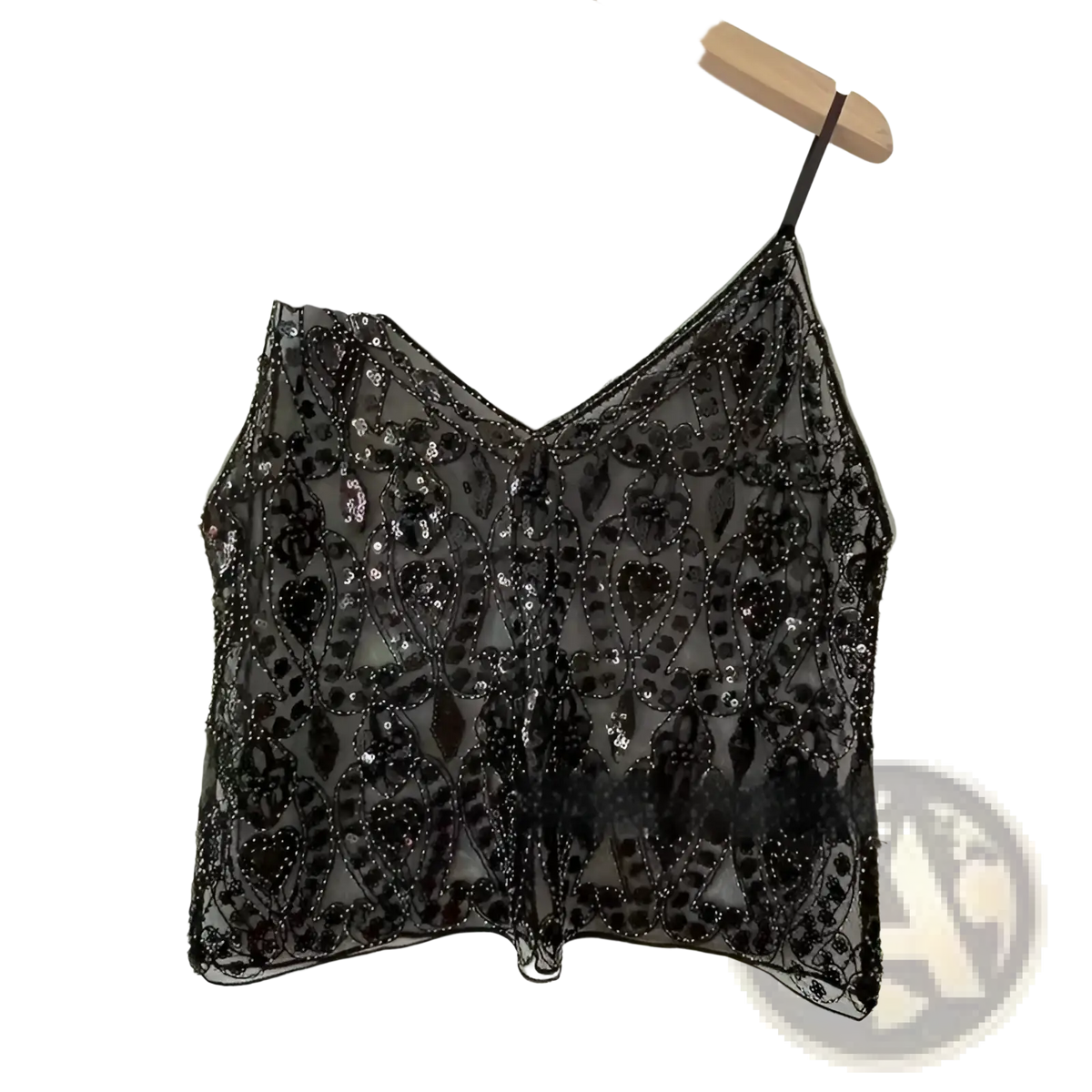 Sequin Embroidered Mesh Camisole Top - Fierce and Chic