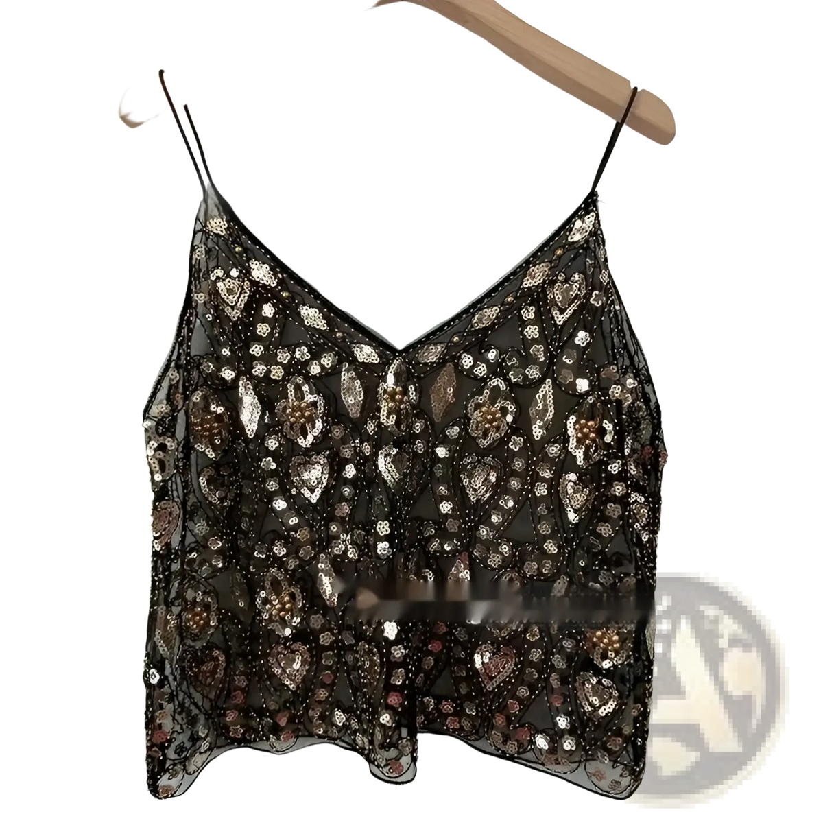 Sequin Embroidered Mesh Camisole Top - Fierce and Chic