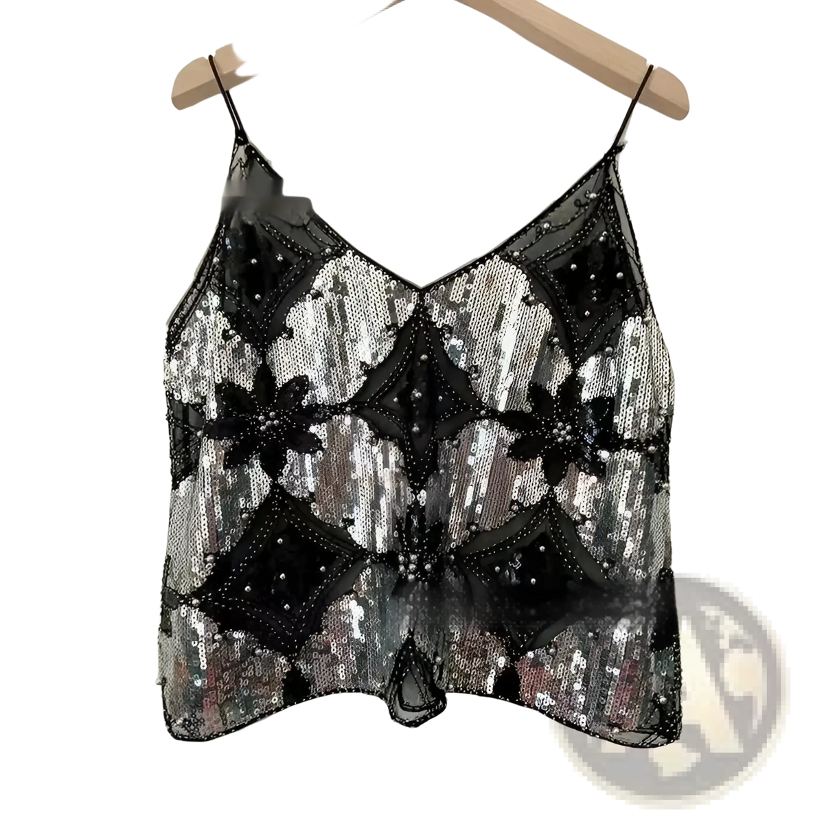 Sequin Embroidered Mesh Camisole Top - Fierce and Chic