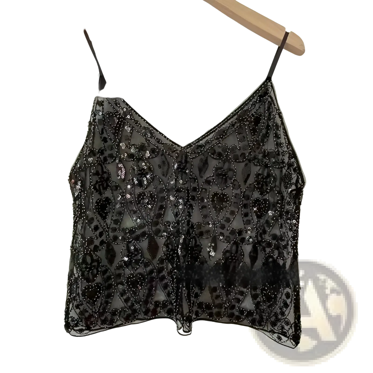 Sequin Embroidered Mesh Camisole Top - Fierce and Chic