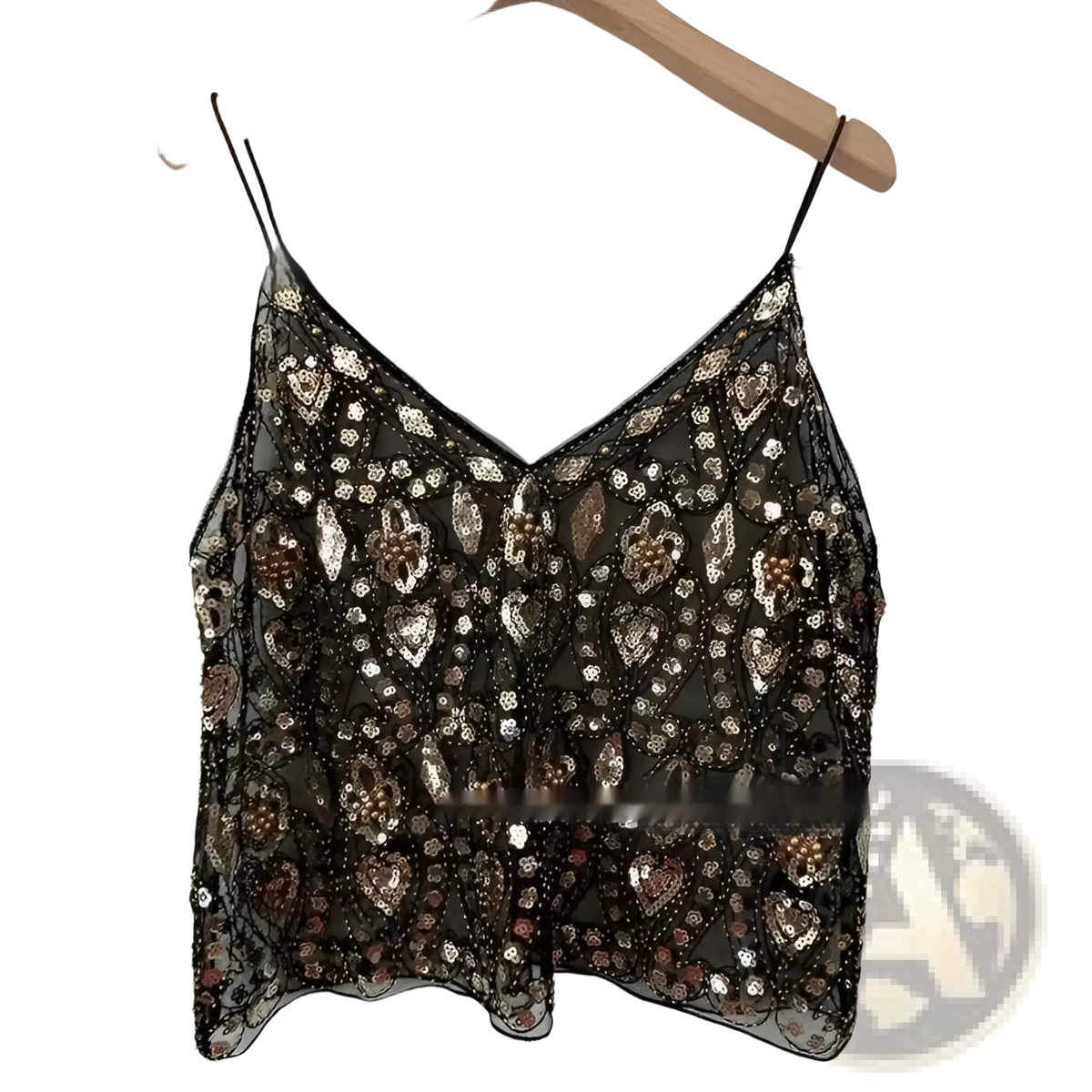 Sequin Embroidered Mesh Camisole Top - Fierce and Chic