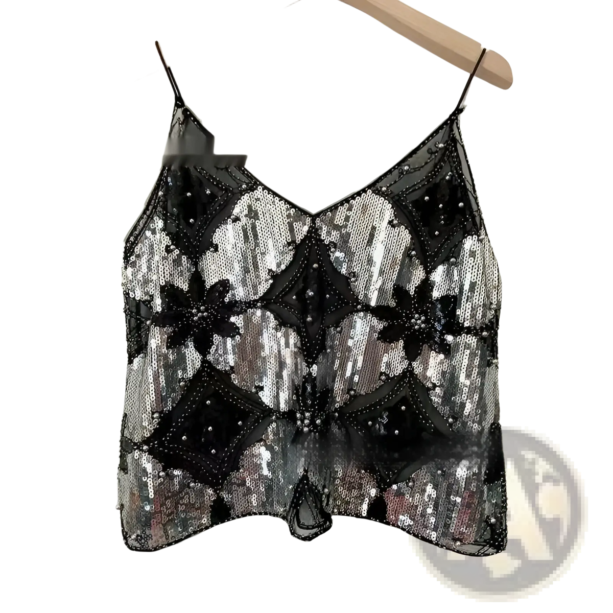 Sequin Embroidered Mesh Camisole Top - Fierce and Chic