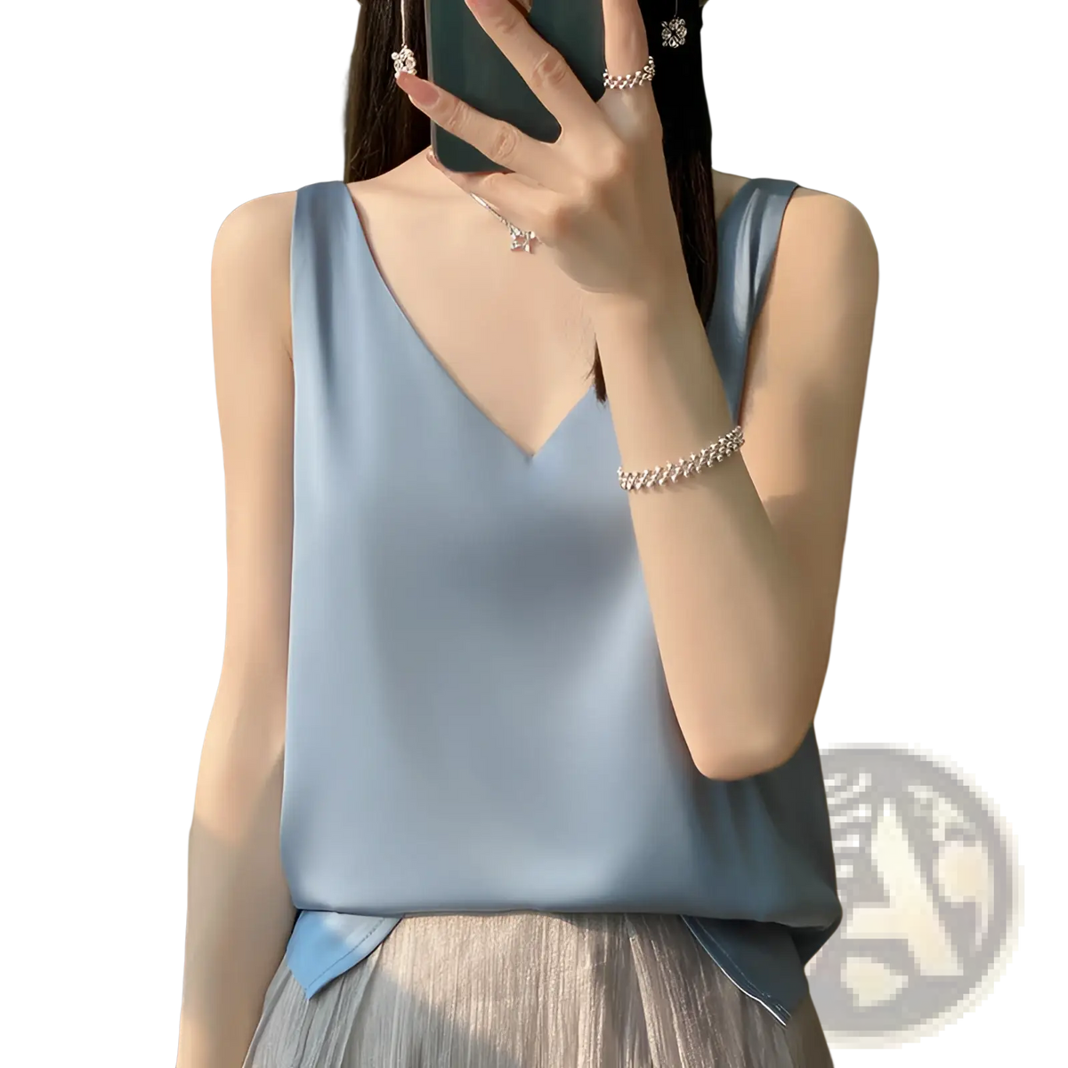 Silky Satin V-neck Camisole Top - Fierce and Chic