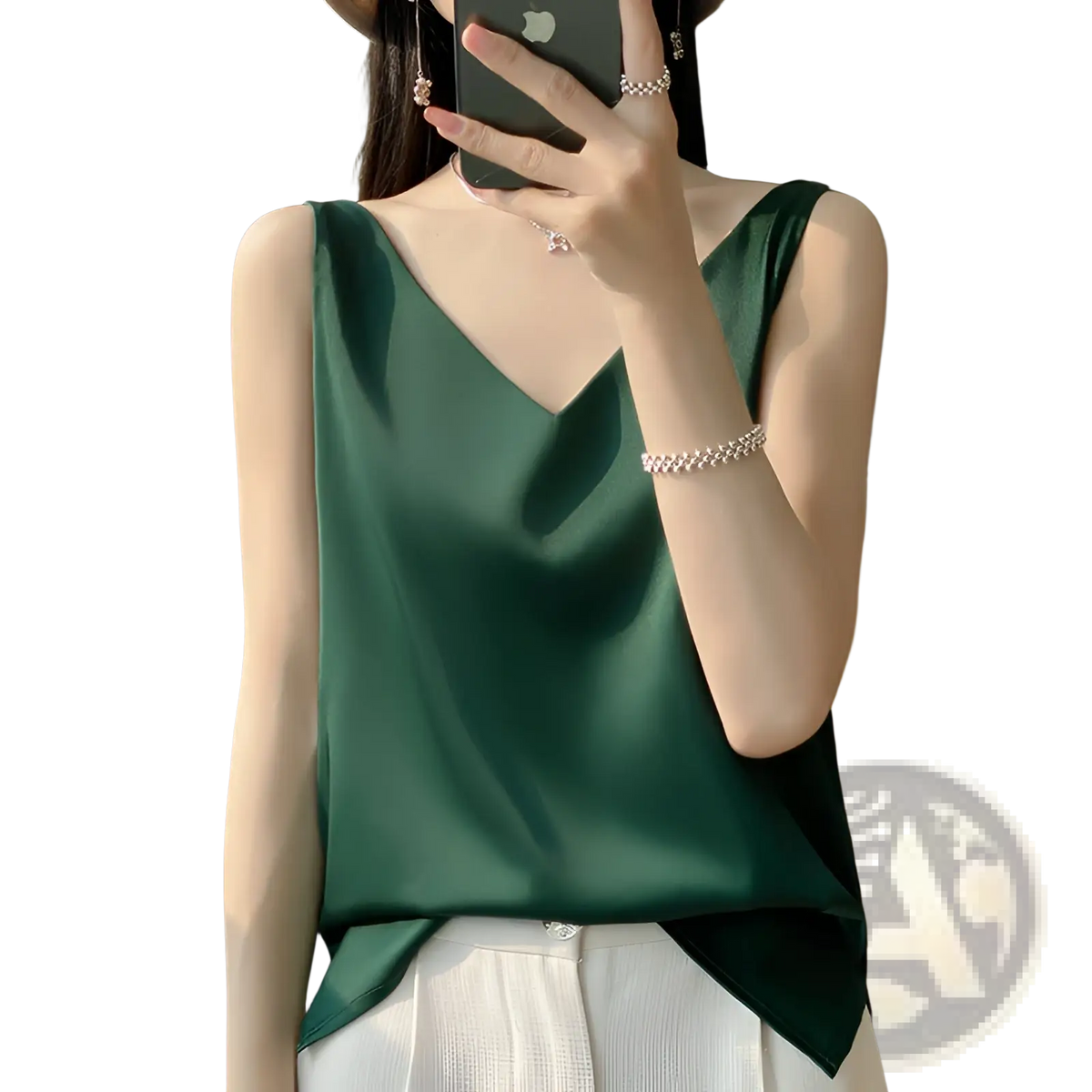 Silky Satin V-neck Camisole Top - Fierce and Chic