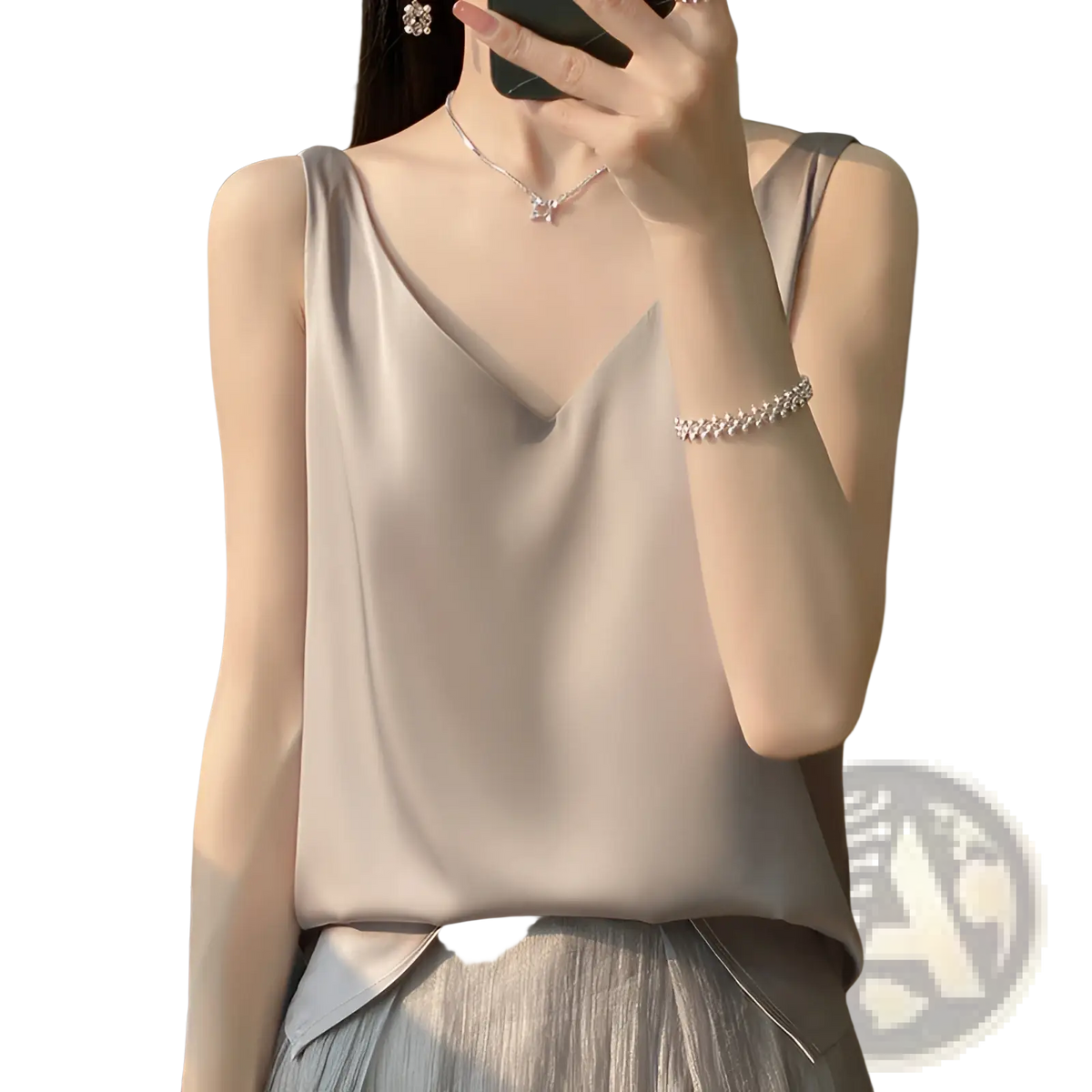 Silky Satin V-neck Camisole Top - Fierce and Chic