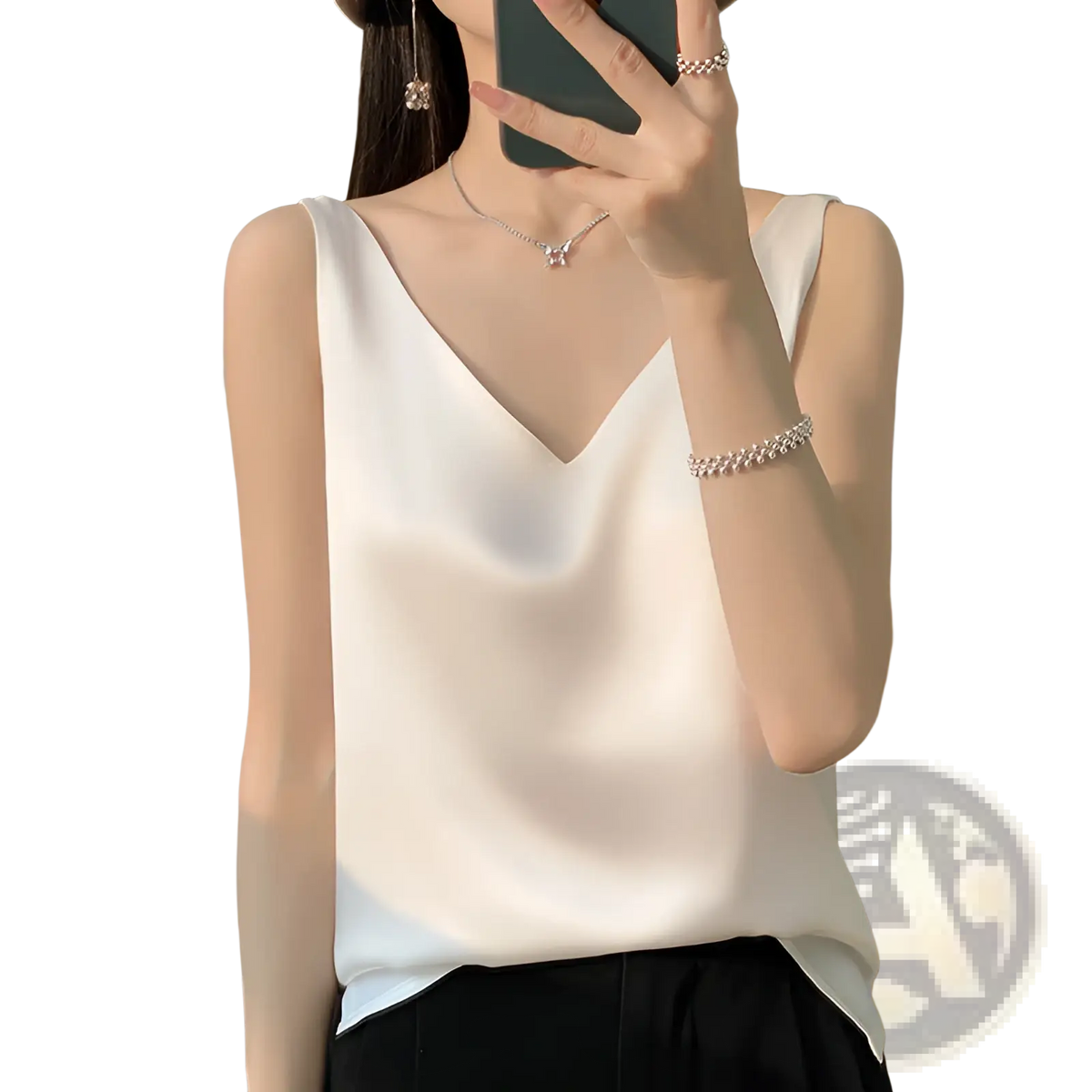 Silky Satin V-neck Camisole Top - Fierce and Chic