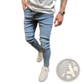 Slim Fit Light Wash Distressed Denim Jeans