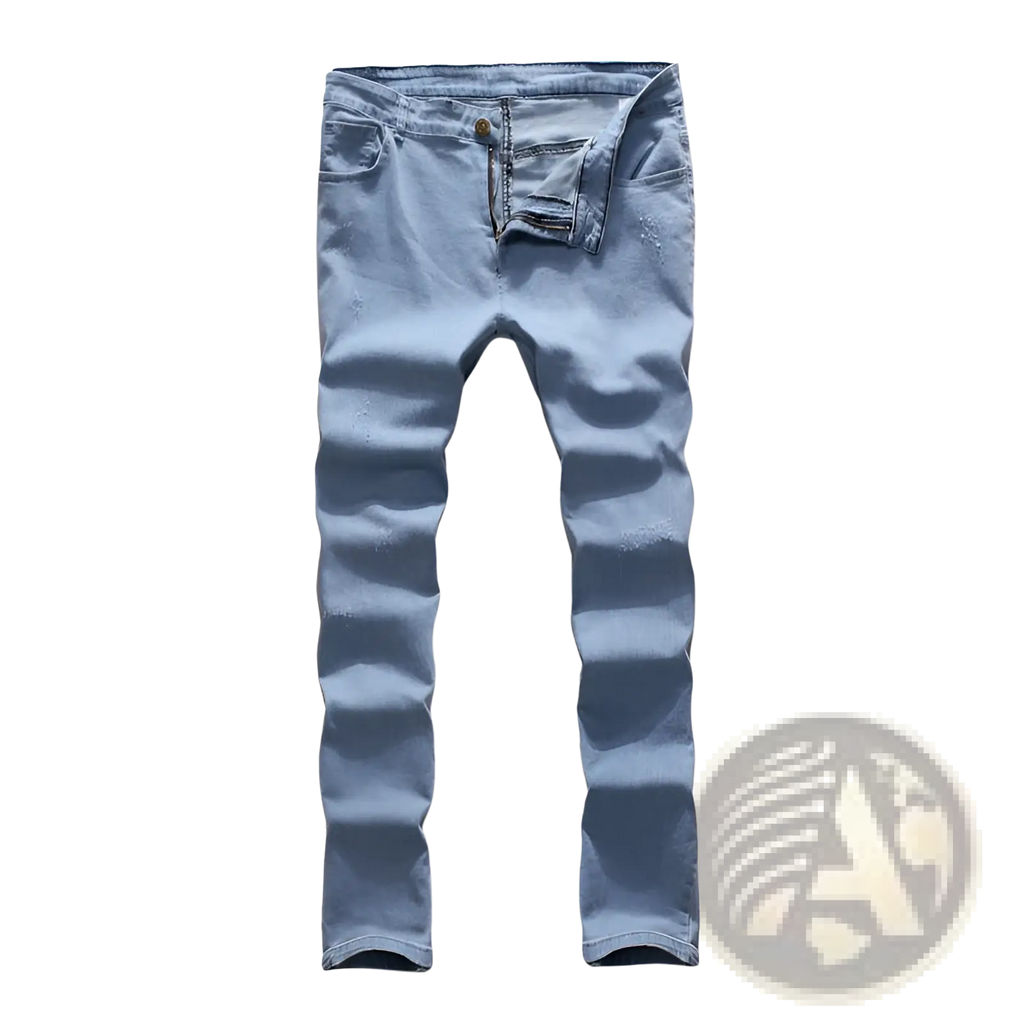 Slim Fit Light Wash Distressed Denim Jeans