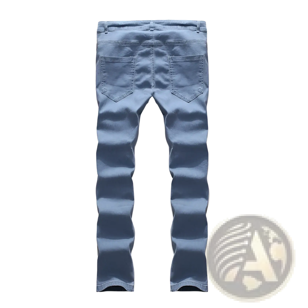 Slim Fit Light Wash Distressed Denim Jeans