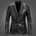Men's Slim Fit Lightweight Leather Blazer Jacket