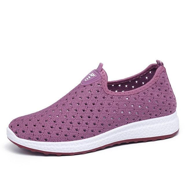 Summer Womens Shoes Breathable Mesh Sneakers Slip On Flats Espadrilles Fashion Trainers Women Comfortable Pink Couple Shoes Outdoor Walking Footwear Shoes - Fierce and Chic