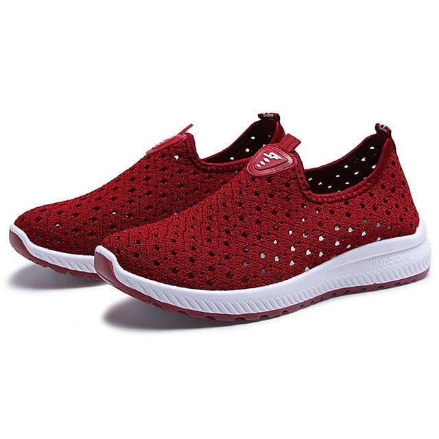 Summer Womens Shoes Breathable Mesh Sneakers Slip On Flats Espadrilles Fashion Trainers Women Comfortable Pink Couple Shoes Outdoor Walking Footwear Shoes - Fierce and Chic