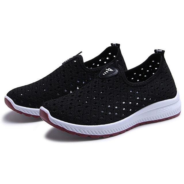 Summer Womens Shoes Breathable Mesh Sneakers Slip On Flats Espadrilles Fashion Trainers Women Comfortable Pink Couple Shoes Outdoor Walking Footwear Shoes - Fierce and Chic