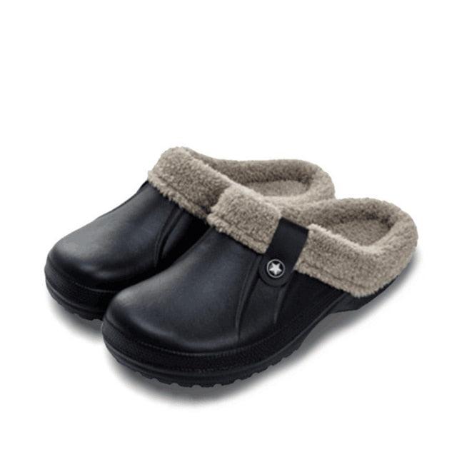 Unisex Home Shoes Winter Clogs Indoor Plush Warm Slippers Sandals For Women New Fashion Footwear Soft Slides Cozy Indoor Outdoor Knit Slipper Clog With Plush Warm Fur Lining Slippers For Women - Fierce and Chic
