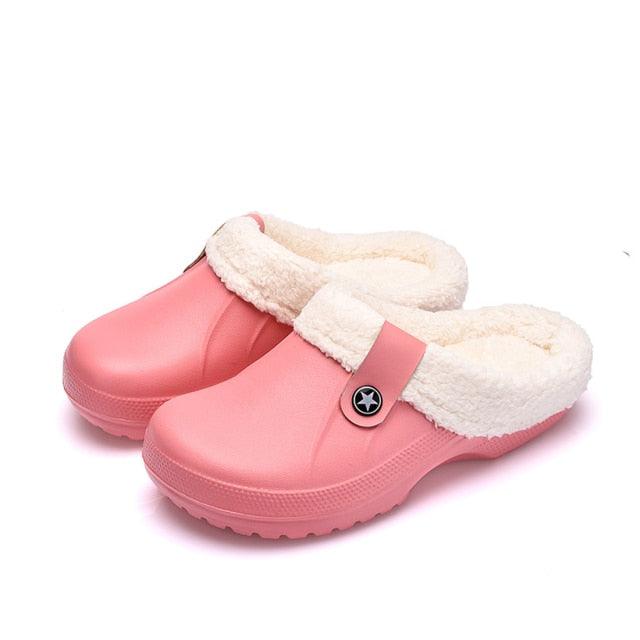 Unisex Home Winter Clogs Indoor Fur Warm Slippers For Women New Fashion Footwear Winter Slippers Home House Shoes Warm Plush Fleece Lining Garden Clogs Outdoor Indoor Clogs - Fierce and Chic