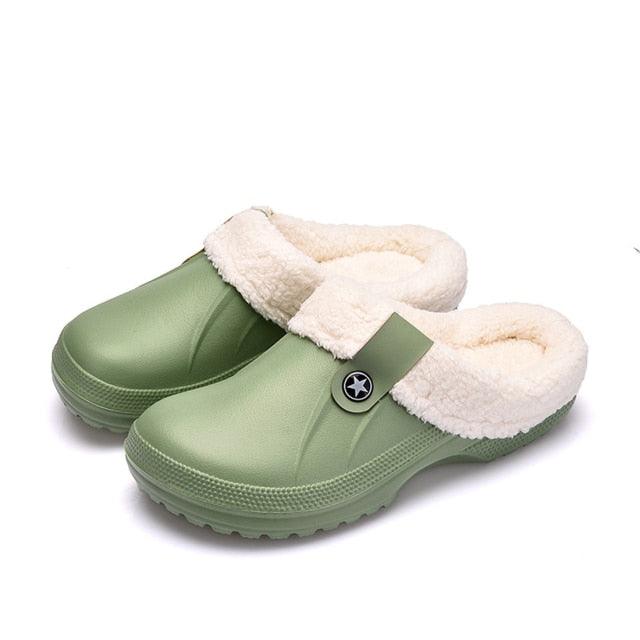 Unisex Home Winter Clogs Indoor Fur Warm Slippers For Women New Fashion Footwear Winter Slippers Home House Shoes Warm Plush Fleece Lining Garden Clogs Outdoor Indoor Clogs - Fierce and Chic