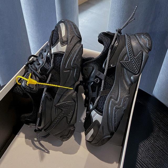 Women Fashion Sneakers Casual Leather Sports Shoes Sneakers Comfortable Walking Footwear Fashion New Lightweight Casual Thick Sneakers - Fierce and Chic