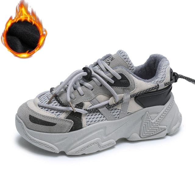 Women Fashion Sneakers Casual Leather Sports Shoes Sneakers Comfortable Walking Footwear Fashion New Lightweight Casual Thick Sneakers - Fierce and Chic