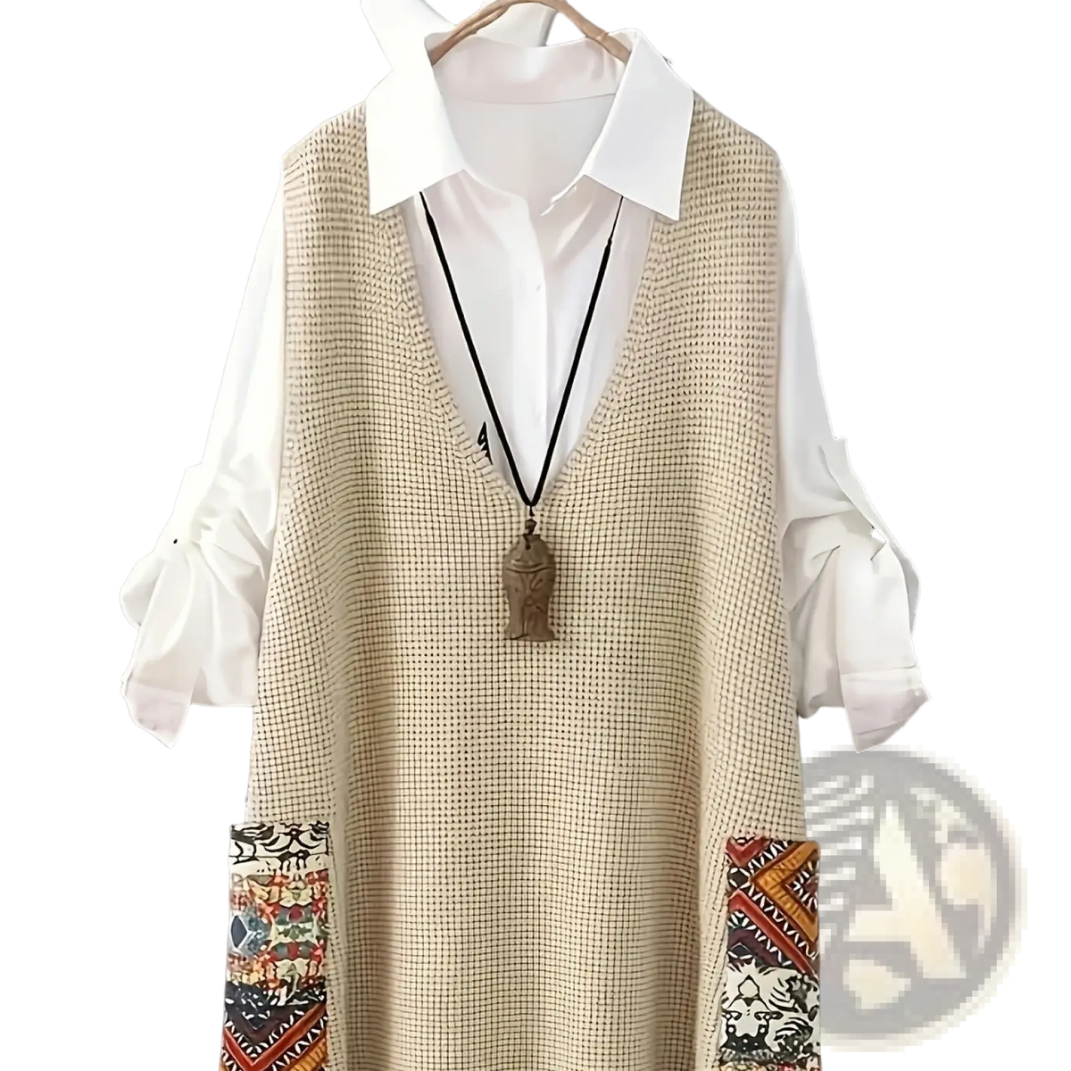 Womens Knitted Patchwork v Neck Vest - Fierce and Chic